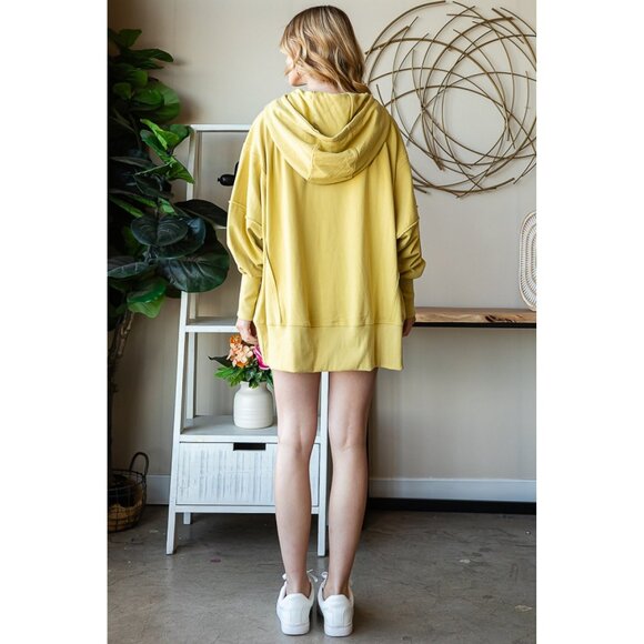 Oli & Hali Yellow Washed Hood Zip Up Jacket NWT M - Picture 2 of 5